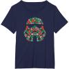 imageStar Wars Holiday Christmas Death Star Stormtrooper Helmet TShirtNavy Blue