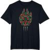 imageStar Wars Holiday Christmas Rebel Symbols Millennium Falcon TShirtBlack