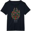 imageStar Wars Holiday Christmas Rebel Symbols Millennium Falcon TShirtBlack