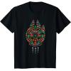 imageStar Wars Holiday Christmas Rebel Symbols Millennium Falcon TShirtBlack