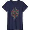 imageStar Wars Holiday Christmas Rebel Symbols Millennium Falcon TShirtNavy Blue