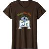 imageStar Wars R2D2 Droid Cute Christmas Holiday Merry Beep Boop TShirtBrown