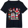 imageStar Wars R2D2 and C3PO Holiday Droids Rebel Christmas TShirtBlack