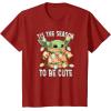 imageStar Wars The Mandalorian Christmas Grogu Tis The Season TShirtCranberry Red