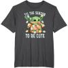 imageStar Wars The Mandalorian Christmas Grogu Tis The Season TShirtDark Heather Grey