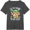 imageStar Wars The Mandalorian Christmas Grogu Tis The Season TShirtDark Heather Grey