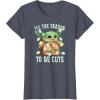 imageStar Wars The Mandalorian Christmas Grogu Tis The Season TShirtHeather Blue