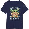 imageStar Wars The Mandalorian Christmas Grogu Tis The Season TShirtNavy Blue