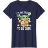 imageStar Wars The Mandalorian Christmas Grogu Tis The Season TShirtNavy Blue