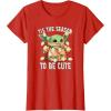imageStar Wars The Mandalorian Christmas Grogu Tis The Season TShirtRed