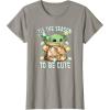 imageStar Wars The Mandalorian Christmas Grogu Tis The Season TShirtSlate Grey