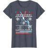 imageStar Wars Vader Luke Duel Christmas Sweater Graphic TShirt TShirtHeather Blue