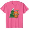 imageStar Wars Wicket Ewok Christmas Holiday Yuletide Yub Nub TShirtPink Heather