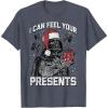 imageStar Wars Christmas Darth Vader I Can Feel Your Presents TShirtHeather Blue