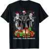 imageStar Wars Christmas Darth Vader Stormtroopers Feel Presents TShirtBlack