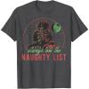 imageStar Wars Christmas Naughty List Vader TShirtDark Heather Grey