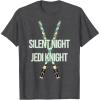imageStar Wars Christmas Silent Night Jedi Knight Lightsabers TShirtDark Heather Grey