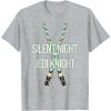 imageStar Wars Christmas Silent Night Jedi Knight Lightsabers TShirtHeather Grey