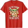 imageStar Wars The Mandalorian Christmas Grogu Tis The Season TShirtRed