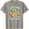 imageStar Wars The Mandalorian Christmas Grogu Tis The Season TShirtSlate Grey