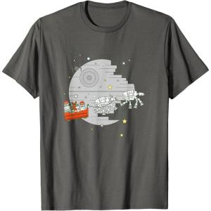 imageStar Wars Christmas Death Star Sleigh Ride TShirtAsphalt Grey
