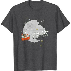 imageStar Wars Christmas Death Star Sleigh Ride TShirtDark Heather Grey