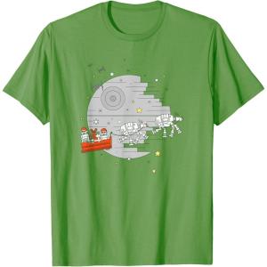 imageStar Wars Christmas Death Star Sleigh Ride TShirtGrass Green