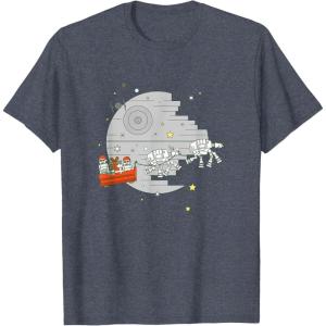 imageStar Wars Christmas Death Star Sleigh Ride TShirtHeather Blue