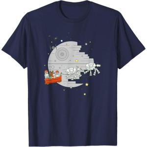 imageStar Wars Christmas Death Star Sleigh Ride TShirtNavy Blue
