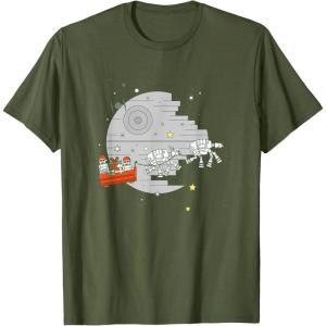 imageStar Wars Christmas Death Star Sleigh Ride TShirtOlive Green