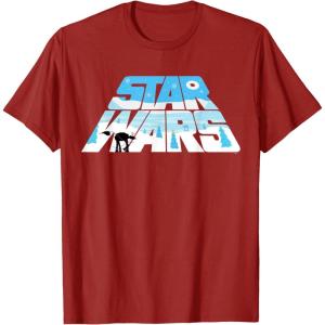 imageStar Wars Christmas Holiday Logo Hoth ATAT Reindeer Funny TShirtCranberry Red