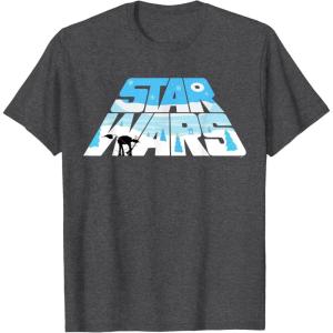 imageStar Wars Christmas Holiday Logo Hoth ATAT Reindeer Funny TShirtDark Heather Grey