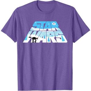 imageStar Wars Christmas Holiday Logo Hoth ATAT Reindeer Funny TShirtPurple Heather