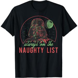 imageStar Wars Christmas Naughty List Vader TShirtBlack