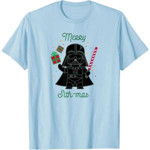 imageStar Wars Darth Vader Cute Christmas Holiday Merry Sithmas TShirtBaby Blue