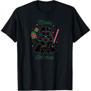imageStar Wars Darth Vader Cute Christmas Holiday Merry Sithmas TShirtBlack