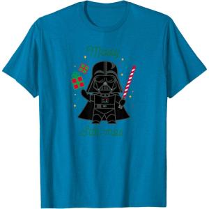 imageStar Wars Darth Vader Cute Christmas Holiday Merry Sithmas TShirtSapphire Blue