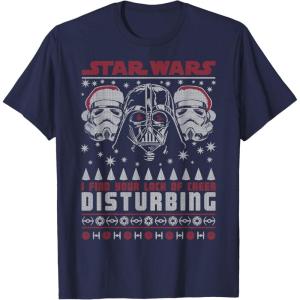 imageStar Wars Darth Vader Lack Of Cheer Ugly Christmas TShirt TShirtNavy Blue