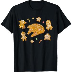 imageStar Wars Holiday Christmas Gingerbread Cookie Heroes TShirtBlack