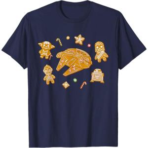 imageStar Wars Holiday Christmas Gingerbread Cookie Heroes TShirtNavy Blue