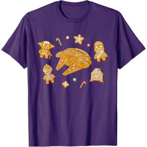 imageStar Wars Holiday Christmas Gingerbread Cookie Heroes TShirtPurple