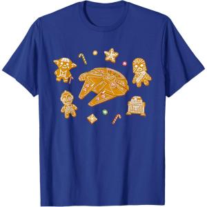 imageStar Wars Holiday Christmas Gingerbread Cookie Heroes TShirtRoyal Blue
