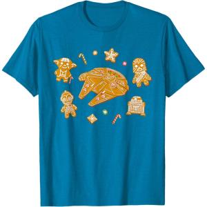 imageStar Wars Holiday Christmas Gingerbread Cookie Heroes TShirtSapphire Blue