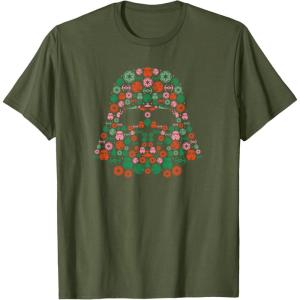 imageStar Wars Holiday Christmas Imperial Icon Darth Vader Helmet TShirtOlive Green