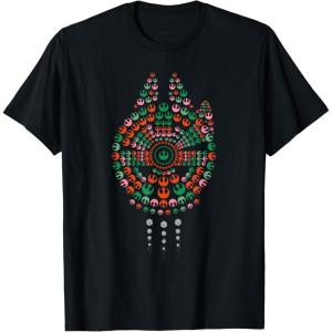 imageStar Wars Holiday Christmas Rebel Symbols Millennium Falcon TShirtBlack