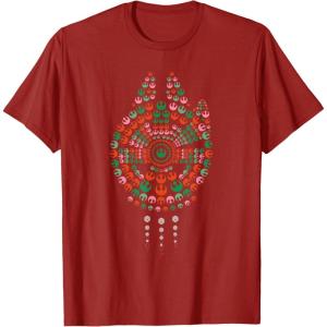 imageStar Wars Holiday Christmas Rebel Symbols Millennium Falcon TShirtCranberry Red