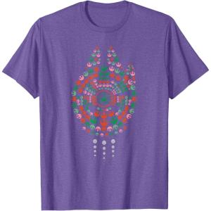 imageStar Wars Holiday Christmas Rebel Symbols Millennium Falcon TShirtPurple Heather