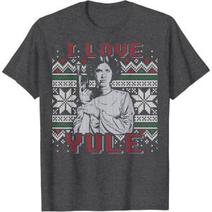 imageStar Wars I Love Yule Leia Christmas Humor TShirt TShirtDark Heather Grey