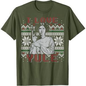 imageStar Wars I Love Yule Leia Christmas Humor TShirt TShirtOlive Green
