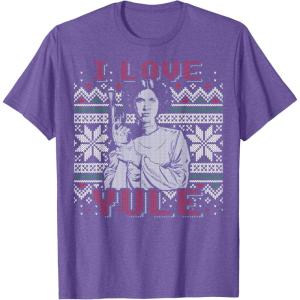 imageStar Wars I Love Yule Leia Christmas Humor TShirt TShirtPurple Heather